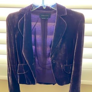 BCBGMaxazria Purple Velvet Blazer in XXS